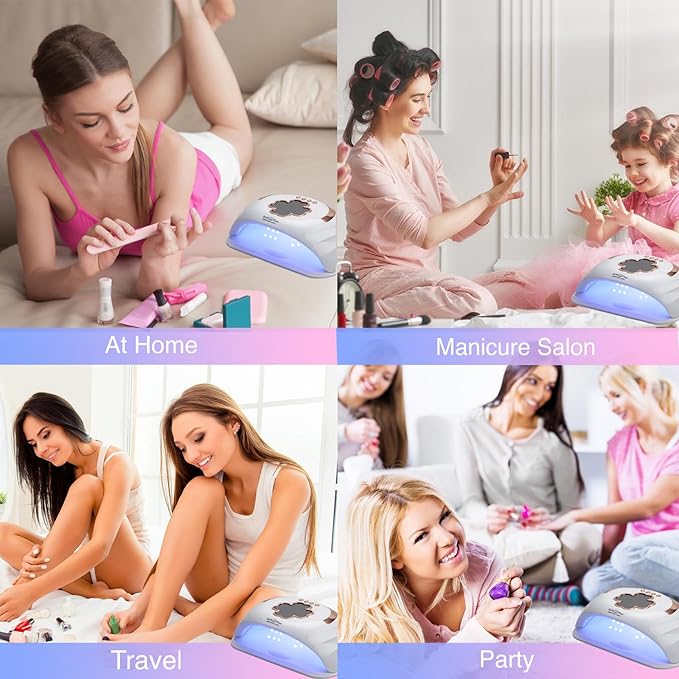UV LED Nail Light,UV Lamp for Gel Nail Polish,Professional Nail Dryer for Double Hands,Large Space with 4 Timers,UV Light for Gel Nails,Home Nail Art Curing Lamps