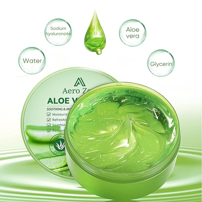 3-Pack Pure Aloe Vera Gel for Face & Body, 98% Pure Aloe Vera Gel for Skin, Scalp, & Hair, Soothing Aloe Face Moisturizer, Multipurpose Skin Care(30oz)