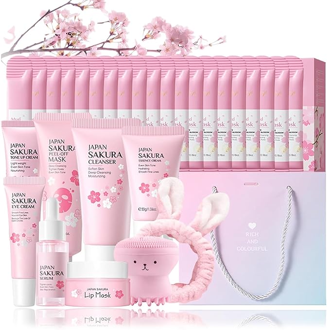 Japan Sakura Skin Care For Kids Set, Kids Skin Care Set For Girls Ages 8-12, Skin Care For Teens 10-12 Gift Set, Girls Skin Care For Kids Age 8-12, Skin Care For Teens 10-12, Japanese Sakura Kit