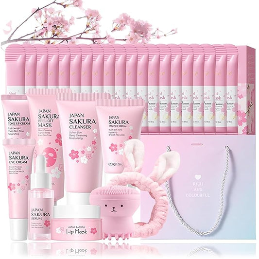Japan Sakura Skin Care For Kids Set, Kids Skin Care Set For Girls Ages 8-12, Skin Care For Teens 10-12 Gift Set, Girls Skin Care For Kids Age 8-12, Skin Care For Teens 10-12, Japanese Sakura Kit