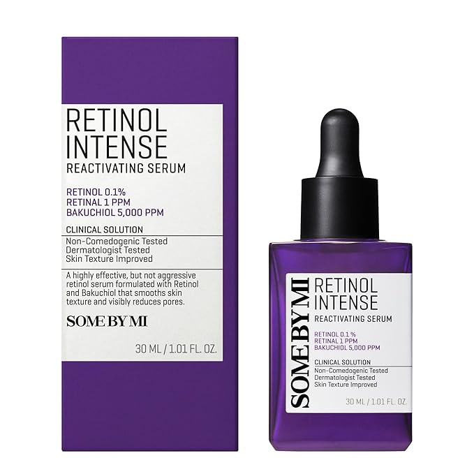 SOME BY MI Retinol Intense Reactivating Serum – 1.01oz, 30ml – Korean 0.1% Retinol Serum for Face Aging Signs and Post-Acne Marks – Pore Minimizer for Face with Bakuchiol & Retinal – Korean Skin Care
