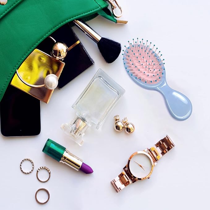 56 Pieces Mini Wet Hair Brush Bulk Small Pocket Hair Brush Set Travel Detangler Hair Brush Mini Soft Bristles Detangling Brush for Most Hair Type Wet Dry Hair, Multicolor