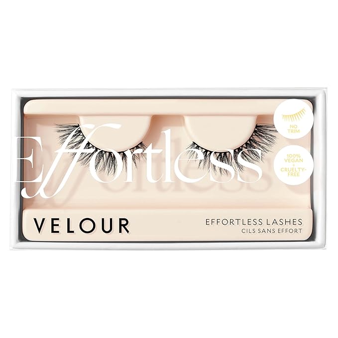 Velour Effortless Lashes, Natural Looking False Eyelashes, Fluffy & Lightweight No Trim Eyelashes, Reusable Fake Lashes For All Eye Shapes, Vegan & Cruelty-Free, Lash Glue not Included (No Drama)