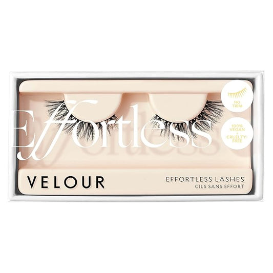 Velour Effortless Lashes, Natural Looking False Eyelashes, Fluffy & Lightweight No Trim Eyelashes, Reusable Fake Lashes For All Eye Shapes, Vegan & Cruelty-Free, Lash Glue not Included (No Drama)