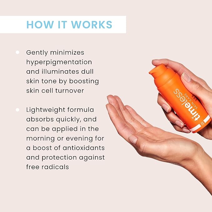 Timeless Skin Care Vitamin C Serum with Vitamin E & Ferulic Acid - Brightening Serum - for Oily & Dry Skin - Fragrance-Free - 1.7 Fl Oz