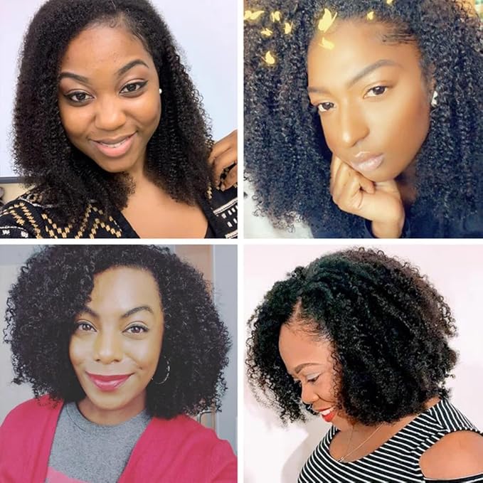 Lumiere Human Hair Clip In Extensions 4B 4C Afro Kinky Curly Clip In Hair Extensions Seamless Clip In Extensions Black Women 8 Pcs With 20 Clips Brazilian Remy Hair Natural Color 120g 14Inch