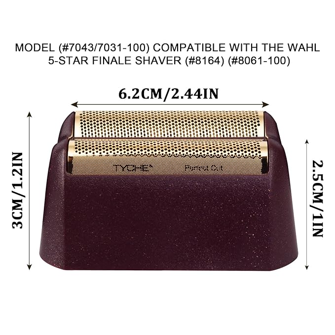 Professional 5 Star Series Finale Shaver Replacement Foil and Cutter Bar Assembly Compatible with wahl Shaver Foil 7031-100, 7043-100 Super Close Shaving Replacement Heads (red)