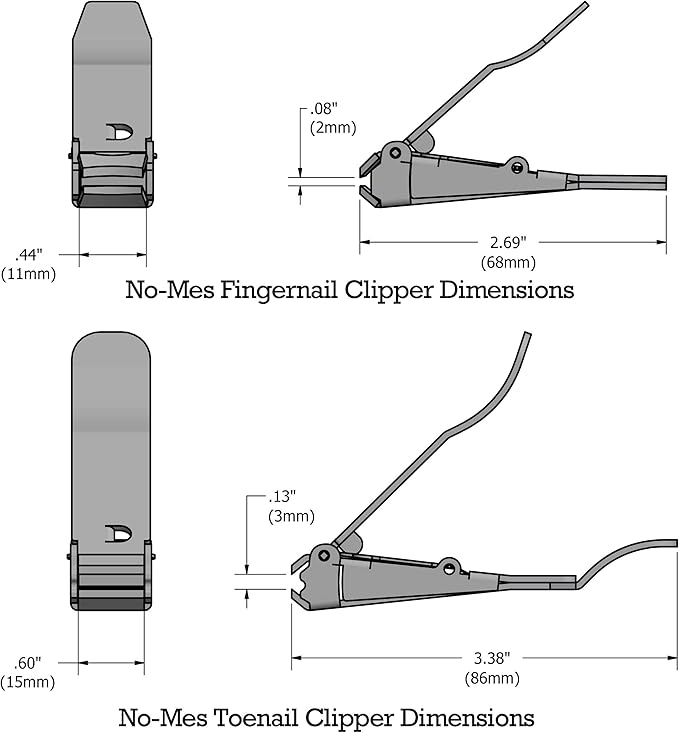 Fingernail and Toenail Clipper Gift Set, Catches Clippings, Made in USA