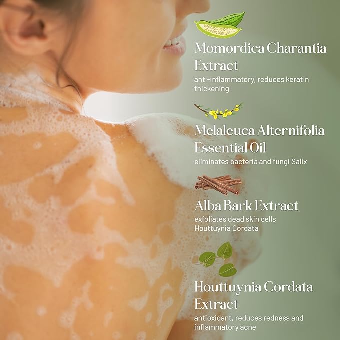 ABERA Folliculitis, BHA Shower Gel, High-Performance Folliculitis Body Wash, Wild Bitter Melon Extract, Reduces Back Acne & Hyperkeratosis,10,14 fl oz