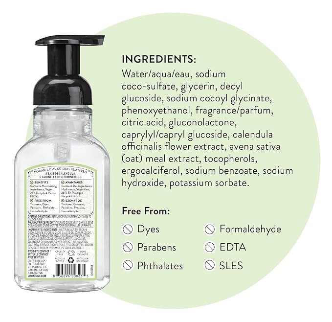 J.R. Watkins Foaming Hand Soap Pump with Dispenser, Moisturizing All Natural Hand Soap Foam, Alcohol-Free, Cruelty-Free, USA Made, Use as Kitchen or Bathroom Soap, Neroli & Thyme, 9 fl oz, 6 Pack