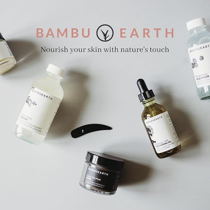BambuEarth Rosewater Face Cleanser (4 oz) - Helps Hydrate, Balance, and Soothe - Non-Foaming, Vegan, Alcohol-Free Cleanser with Organic Rosewater to Support Skin's Barrier