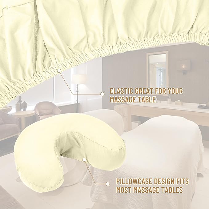 12 Pcs 4 Sets Premium Microfiber Massage Table Sheet Set, Include Massage Table Cover, Massage Fitted Sheet, Massage Face Rest Cover for Beauty Salon Spa Hair Salon (Natural)