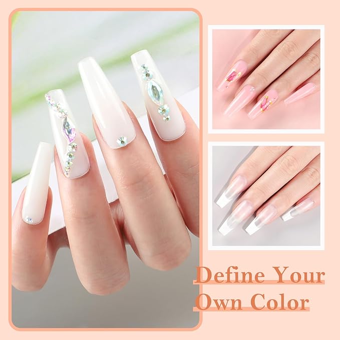 COSCELIA Gel Nail Polish Kit with U V Light Starter Kit and Drill 15 Colors Gel Polish 3 Colors Poly Extension Nail 5pcs Top Base Coat Nail Rhinestone Nail Manicure Kit Gifts for Women