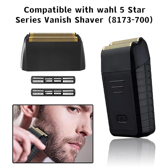 2 Pack Shaver Replacement foil Compatible with Wahl 5 Star Series Vanish Shaver 8173-700,Black