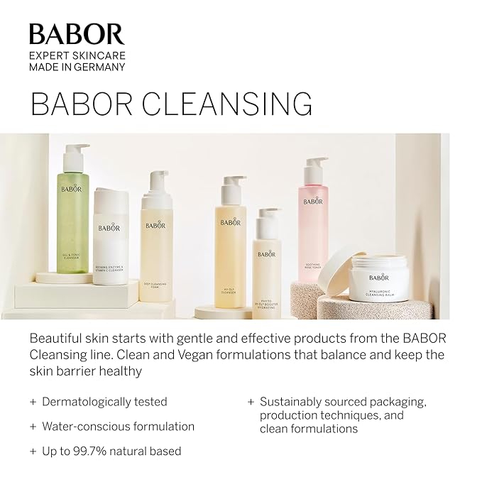 BABOR HY-OL Cleanser & Phyto HY-OL Booster Hydrating Set, Double Cleansing, Oil Cleanser and Makeup Remover Oil for Dull, Dry Skin