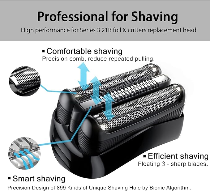 2Pack 21B S3 Electric Replacement Shaver Head Accessories for Series 3 Shaving Razor Head, Suitable for S3 3040s 3000s 3050cc 3010s 3070cc 3080s 3090s 310s 3090cc Etc.
