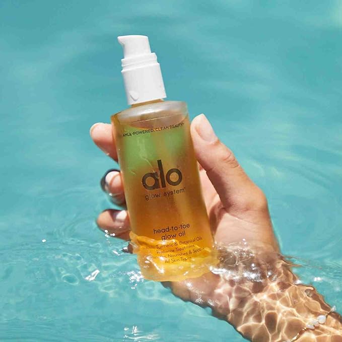 Alo Head-to-Toe Glow Oil | Glow-Boosting Natural Dry Body Oil | Jojoba, Amla, Aloe & Vitamin E | Hydrates & Nourishes Skin | Citrus Scent | 0.7 Oz