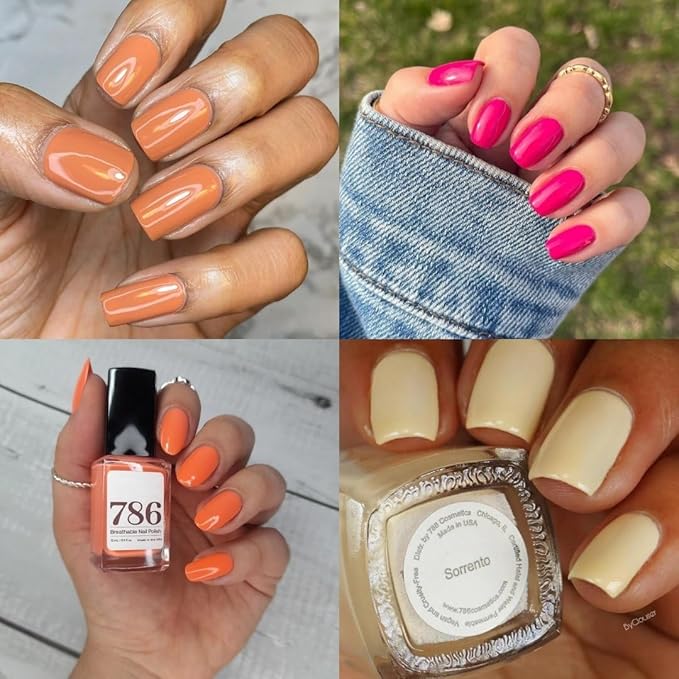 786 Cosmetics Golden Hour 4-Piece Breathable Nail Polish Set - Vegan, Cruelty-Free, Fast-Drying
