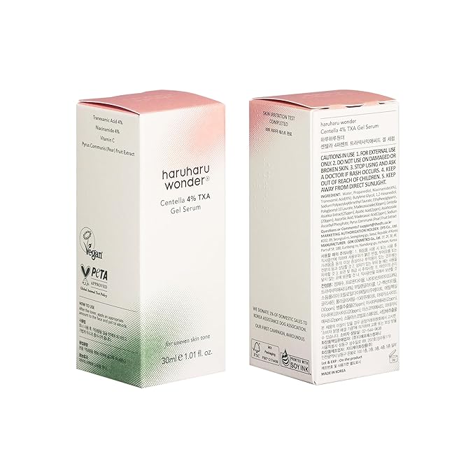 haruharu wonder 4% TXA Gel Serum, 1.01 fl. oz, Niacinamide, Tranexamic Acid, Vitamin C & Centella, Korean Skincare