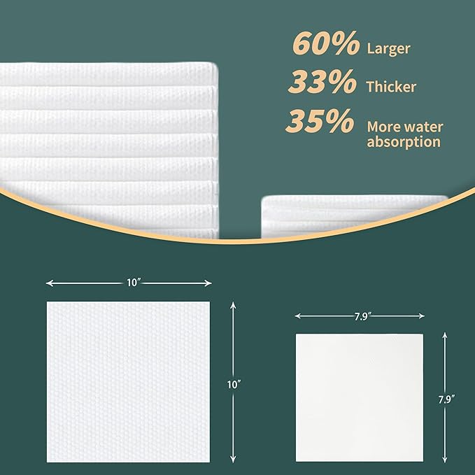 Ourmed Life Disposable Face Towels, Clean Facial Wash Cloth without Lint, Biodegradable Cleansing Dry Wipes, Skincare and Makeup Remover Towels for Sensitive Skin (Unscented, 180 Count, Pack of 1)