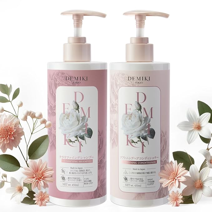 Japanese Shampoo and Conditioner Set for Women,Sulfate Free Shampoo for Oily Hair,Paraben Free,Dye Free,Organic Rose Scent,Clarifying Shampoo Moisturizing and Refreshing Natural Hair Care,32oz