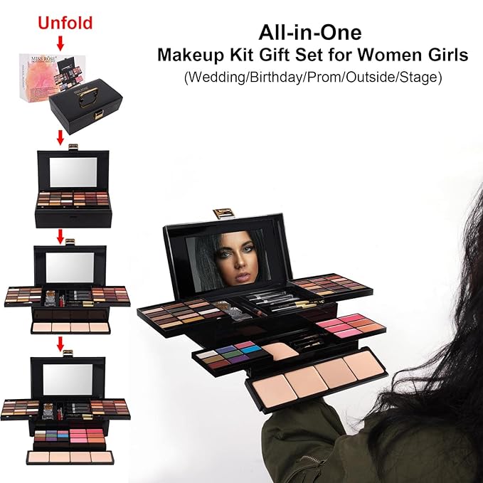 58 Color Professional Makeup pallet, Makeup Kit for Women Full Kit,All In One Makeup Set,Makeup Gift Set for Women&Girls&Teen (331N)