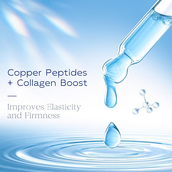 Copper Peptide Serum-Peptide Serum for Face & Neck,Anti-Aging Wrinkle-Advanced Youthful Skin Face Elixir - GHK-Cu, EGF, Hyaluronic Acid - Anti-Aging, Firming,Moisturizing-Korean Skin Care,25mL/0.88 Oz