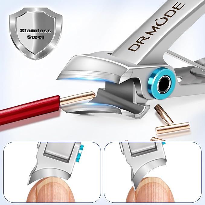 Toenail Clippers for Seniors Thick Toenails, Wide Jaw Opening Slanted Curved Toe Nail Clippers for Men Thick Ingrown Nails, Large 360 Degree Rotary Fingernail Clipper Nail Cutter