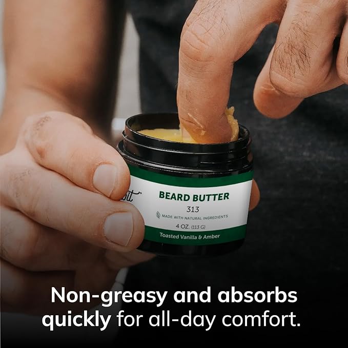 Detroit Grooming Co. Beard Butter for Men | Softens, Thickens & Hydrates with Safflower Oil & Shea Butter | 313 Scent, 4oz