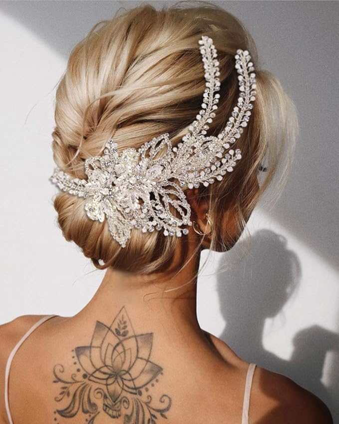 Wedding Head Pieces Crystal Bridal Hair Clips Women's Handmade Bridal Rhinestone Wedding Party Hair Accessories