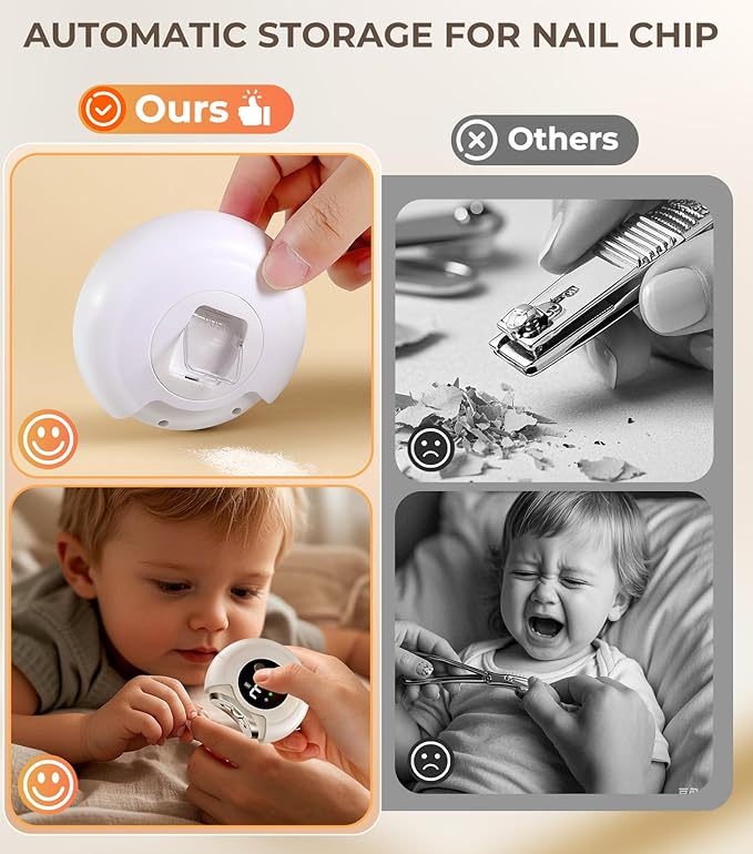 2025 New 3-in-1 Electric Nail Clippers,360° Rotation, 3-Speeds, Polishing Automatic Nail Trimmer with Nail Chip Storage & LED Light, Rechargeable Safety Trimmer for Women, Men, Baby, Seniors