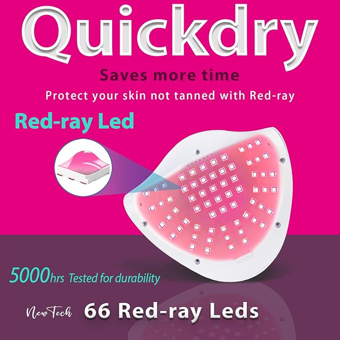 UV Led Gel Nail Lamp UV Nail Dryer for Gel Polish (Pink 280W)