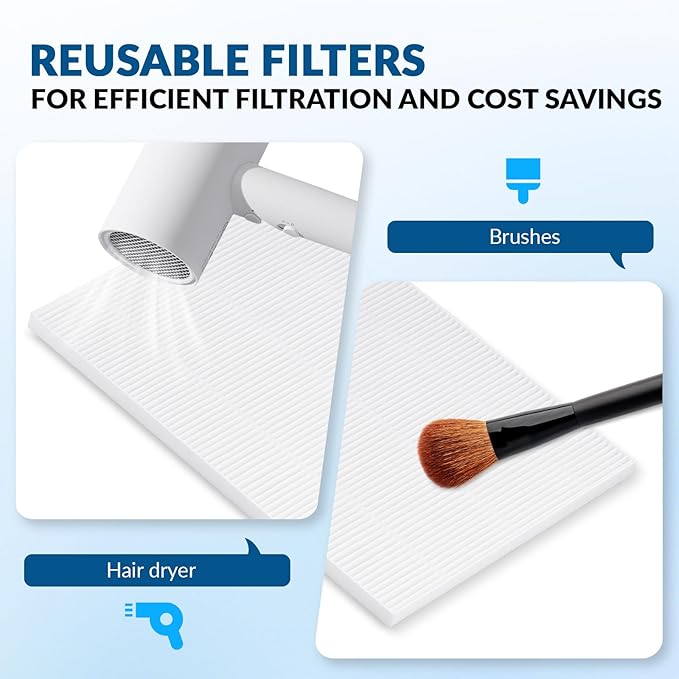 BAOSHISHAN Nail Dust Collector, 50w Rechargeable Nail Vacuum Dust Extractor with 2 Reusable Filters, Low Noise Nail Vacuum Fan for Nail Polishing Home Salon