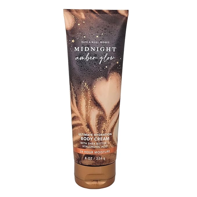Bath & Body Works Midnight Amber Glow Signature Collection Ultimate Hydration Body Cream For Women (Midnight Amber Glow), 8.0 ounces, 8.0 Fl Oz, Pack of 1