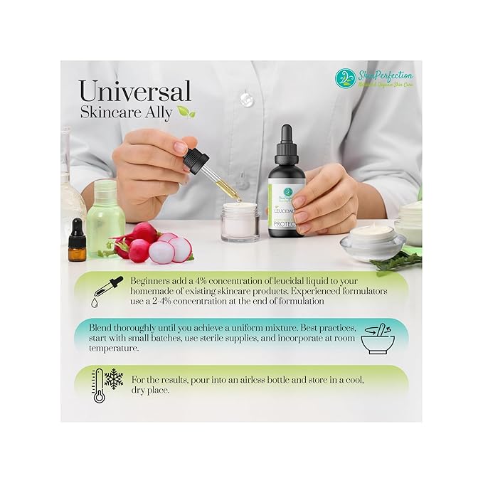 Skin Perfection Leucidal Liquid Complete - Ideal Water Based Moisturizer & Lotion Making Supplies - Natural Preservative Alternative with Root Ferment Filtrate, Lactobacillus & Coconut Fruit Extract
