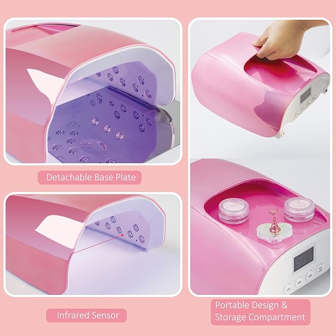 126W Cordless Rechargeable UV LED Nail Lamp,Professional UV Light for Gel Nails Gel Curing Lamp with 4 Timer Setting Auto Sensor, LED Nail Dryer for Fingernail and Toenail Home Salon