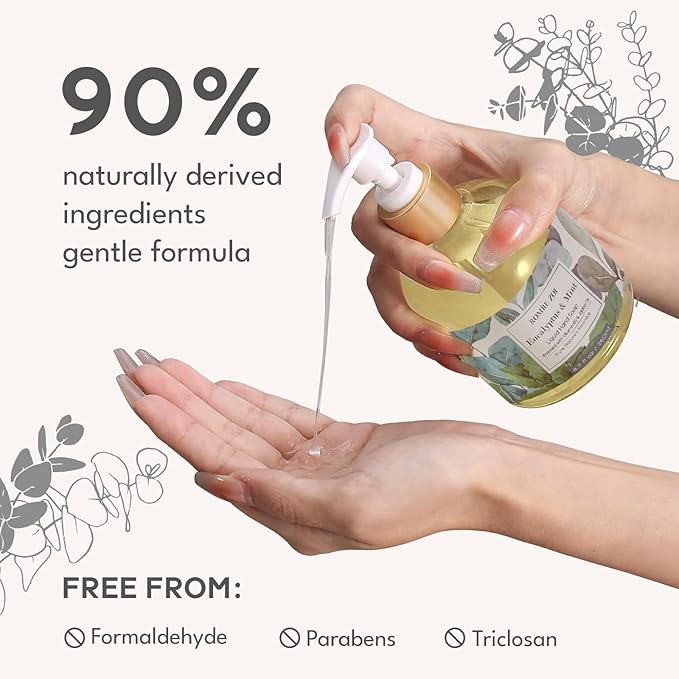 Eucalyptus & Mint Liquid Hand Soap Refills, Gentle & Moisturizing Formula, Natural Cruelty-Free Soap, Large 750 ML Bottles Bulk for Kitchen, Bathroom, and Dispensers (26 FL OZ, Pack of 3)