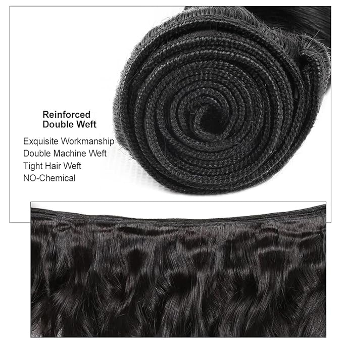 Loose Deep Wave Bundles 3 Brazilian Bundles Human Hair 14 16 18 Inch 100% Unprocessed Raw Wavy Human Hair Bundles Short Weave Curly Hair Extensions Natural Black Color for Black Women