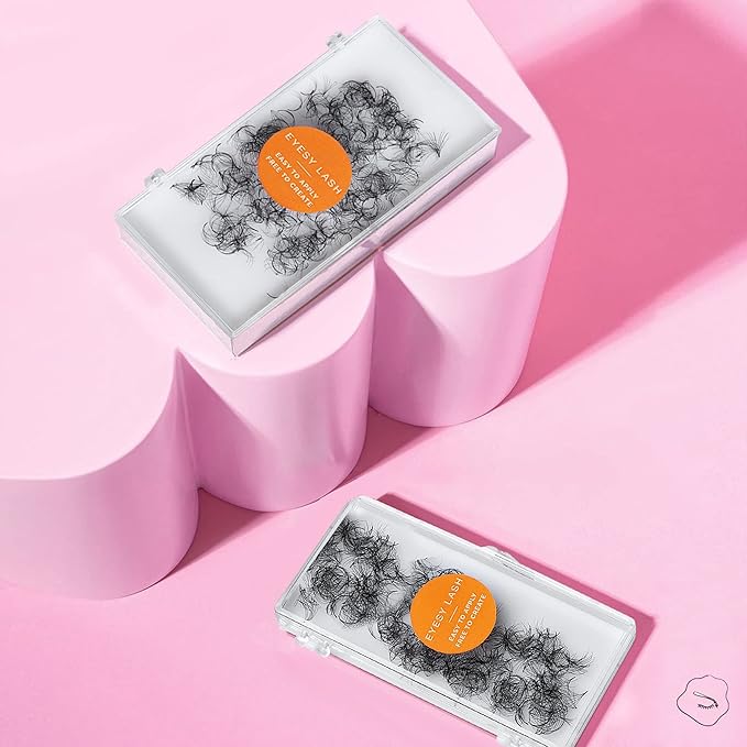 500 Promade Fans - 14D 0.03 Size 17mm Curl D - Mega Volume Premade Lash Fans for Eyelash Extensions Middle Stem Handmade Loose Pre Made Eyelash Fluffy Soft Pointy Base