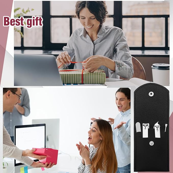 Lasnten 24 Set Employee Appreciation Gift Bulk Manicure Set Thank You Teacher Gift Nail Clippers 4 in 1 Stainless Steel Grooming Nail Kit Pedicure Tools with Travel Case for Nurse Coworkers Graduate