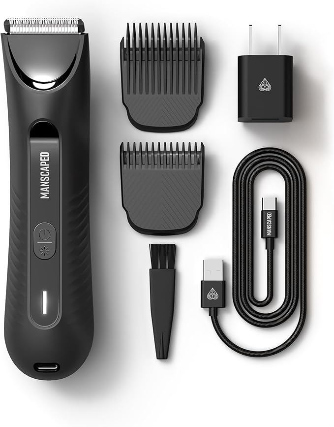 MANSCAPED® The Lawn Mower® 3.0 Plus Groin & Body Hair Trimmer – Updated SkinSafe™ Trimmer Blade, Waterproof Wet/Dry Groomer, USB-C Rechargeable, Men’s Wireless Ball Shaver