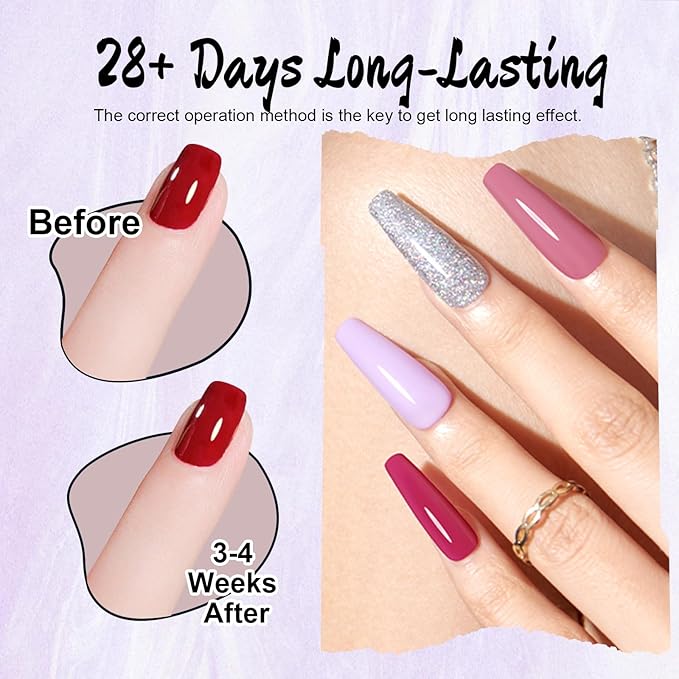 108 PCS Gel Nail Polish Set, 103 Colors Infinite Inspiration All Season Red Nude Blue Black Polish with 5Pcs Base Top Coat Soak off UV Gel for Manicure Lovers DIY at Home Gifts for Women