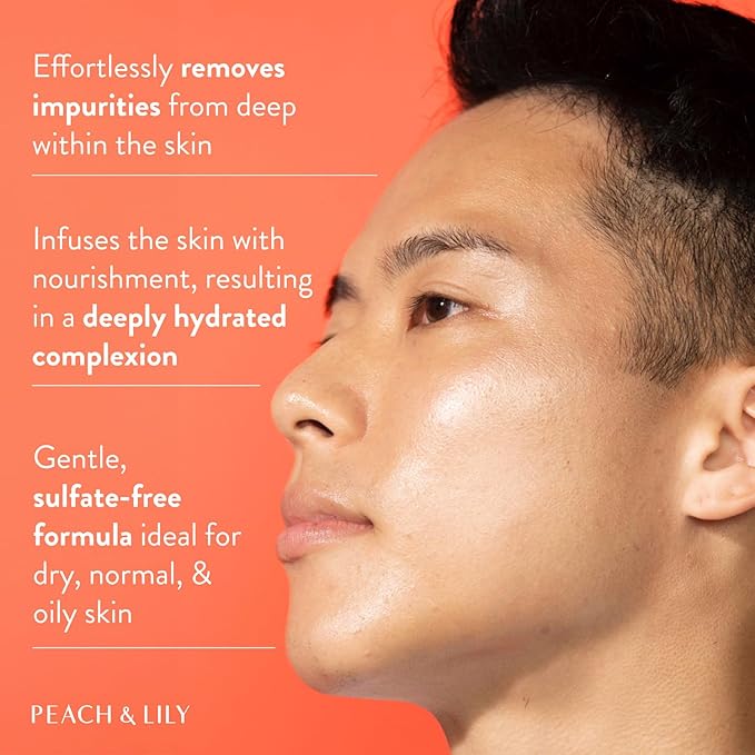 Peach & Lily - Power Calm Hydrating Gel Cleanser - Korean Skincare Face Wash - Dry, Normal, & Oily Skin - Vegan, Gluten Free, Fragrance Free, Never Tested on Animals - Travel Size - 100 ML, 3.38 FL OZ