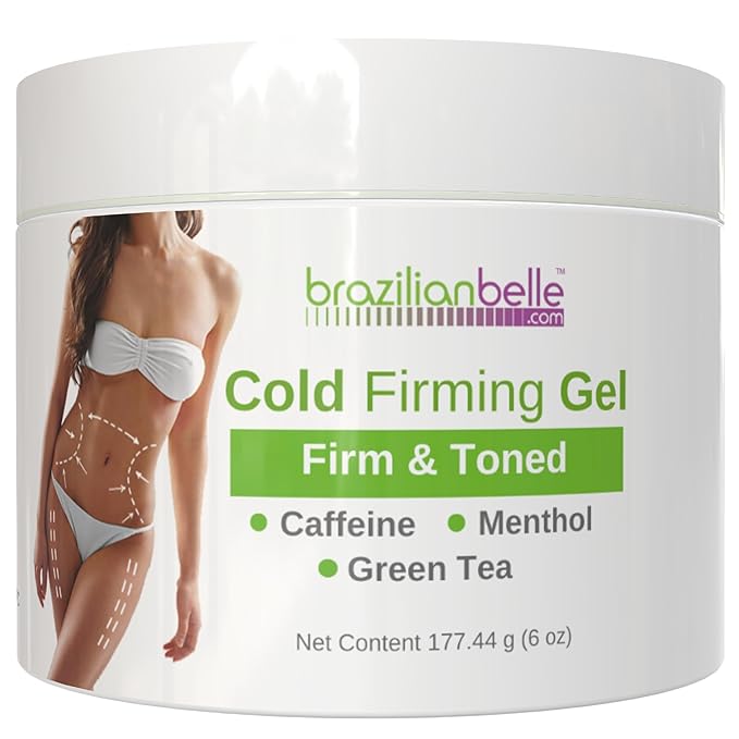 Brazilian Belle Cold Firming Gel - Skin Tightening & Anti Cellulite Cream with Caffeine - Advanced Skin Firming & Body Firming Gel for Loose & Sagging Skin - Suitable for All Skin Types