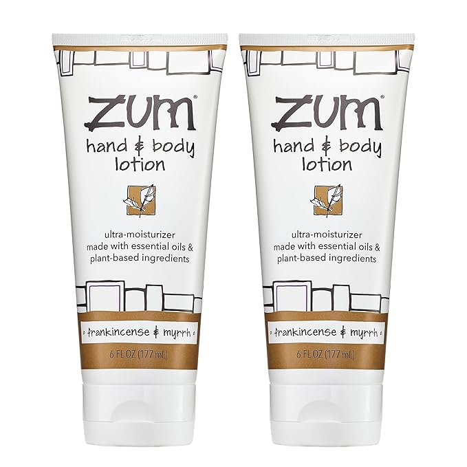 Zum Indigo Wild Hand & Body Lotion - Natural Hand Lotion for Dry Hands - Body Lotion for Women & Men - Body Moisturizers Include Shea Butter - Frankincense & Myrrh Scent - 6 fl oz (2 Pack)