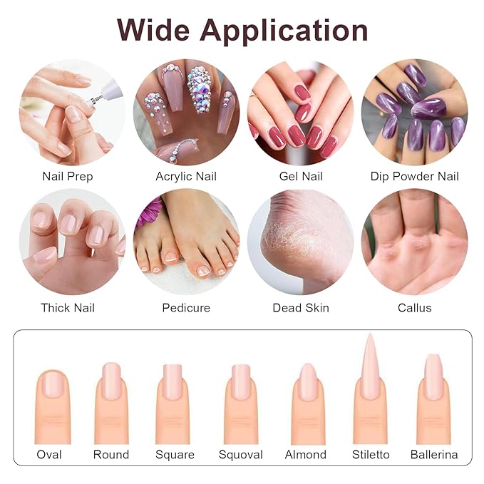 Depvko 10pcs Nail Drill Bits, 3/32 Inch Diamond Bits for Nail Drill Efile, Cuticle Cleaner Drill Set for Nails, Acrylic Remover Tool Manicure Pedicure Kit for Nail Gel Polish Nail Prep, Salon Home