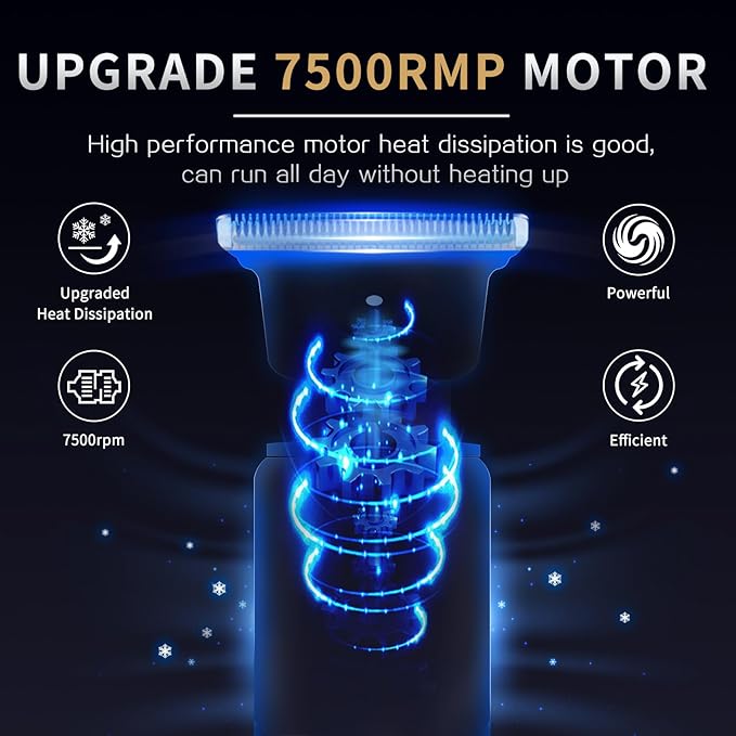 Ufree Professional Beard Trimmer for Men, Zero Gapped T-Blade Hair Clipper & Mustache Trimmer Kit with LCD Display, Precision Edgers for Haircut & Grooming, Barber-Grade Electric Shaver, Gifts for Men