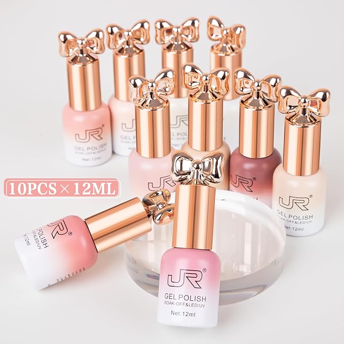 JR gel polish 12ml 10colors/box Butterfly Style UV Gel Semi Cured Long Lasting Soak off UV Nail Polish 60 Colors Semi-Cured Long Lasting soak off Gel Gifts for Women A Model