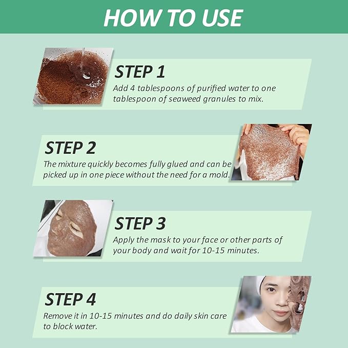 Pure Natural Seaweed Collagen Face Mask Powder, Fragrance-Free, Paraben-Free, Vegan Face Mask Skincare, Algae Seed Mask for Deep Hydrating Purify, Beauty Salon Spa Use for Jelly Mask (500G/17.6oz)