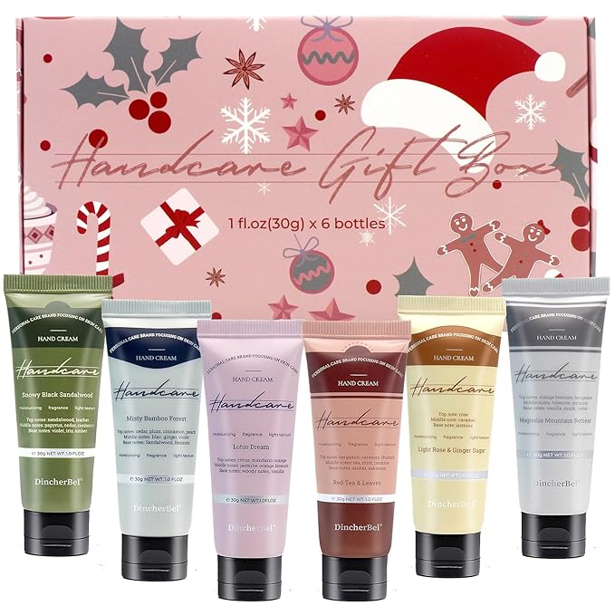 Skincare Hand Cream Gift Sets - 6 Pack Assorted Scented Travel Size Hand Lotion for Dry Skin, Mothers Day Gift, 1.0 oz/30 ml